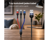USAMS Kabel pleciony 3w1 0,35m 2A (lightning/microUSB/USB-C) - 1569027 - zdjęcie 2